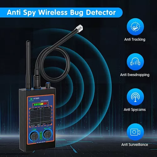 UYIKOO Detector de Camaras Microfonos Ocultos, Detector de Cámara Espía  Portátil Detector Antiespía GPS GMS Spy Finder Detector de señal RF