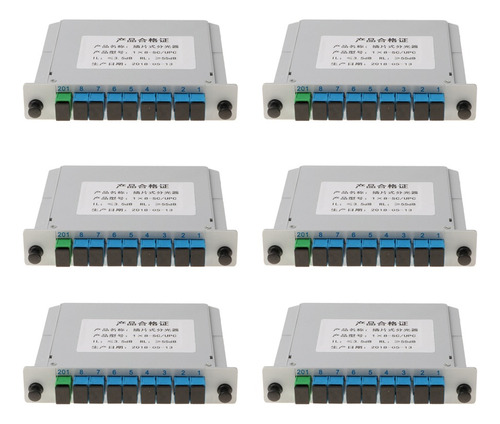 6 Piezas De 1 A 8 Plc De Fibra Óptica Ftth Splitter