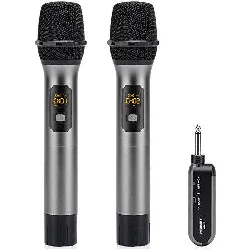 Wireless Microphone System, Uhf All Metal Cordless Dual...