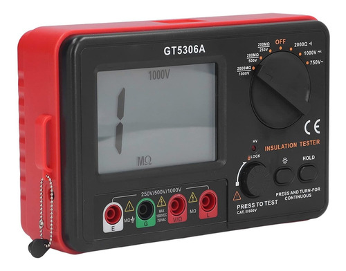 Probador Resistencia Tierra Aislamiento Pantalla Lcd Dc 9v