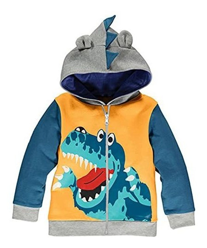 Sudadera Con Capucha Niños Dinosaurio 2-7 Años.