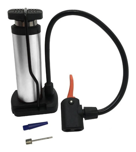 Imagen 3 de 6 de Inflador Pie Pedal Bici Auto Moto Con Pico Pelota Inflable