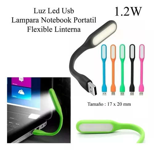 Lampara Usb Flexible 1.2w Luz Led Notebook Linterna Portatil