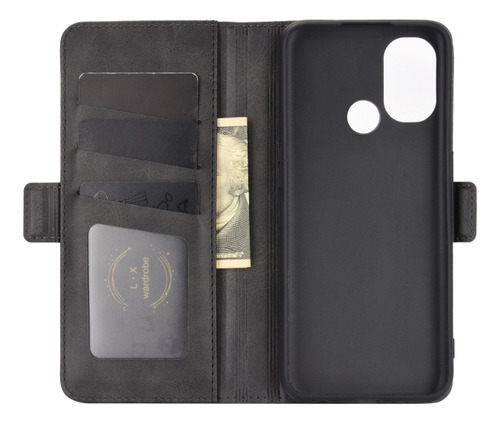 Capa Tpu De Couro Dobrável Horizontal Preta Para Oneplus Nor