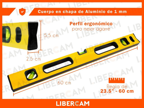 Imagen 4 de 10 de Nivel De Burbuja Nivel De Mano 3 Burbujas Tubular Regla