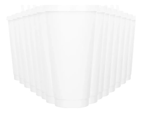 15 Piezas Vasos Reutilizables De 24 Oz Con Tapa Y Popote