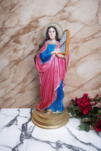 Santísima Virgen De Santa Cecilia De Los Músicos 30 Cm Color Tradicional