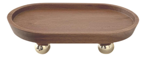 Bandeja De Madera Para Servir, Pedestal De 12x20x5cm Marrón