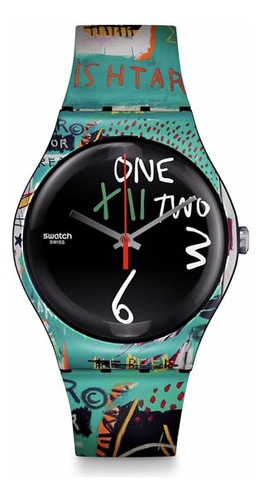 Reloj Swatch Ishtar Gift Arte Jean-michel Basquiat De Cuarzo