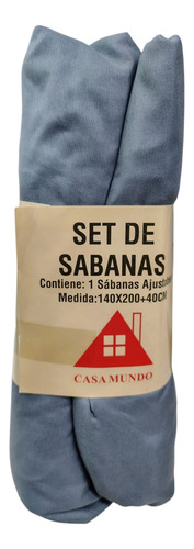 Sabana Ajustable Bajera-2 Plaza Y Media 180 Hilos Casamundo Gris Oscuro Liso
