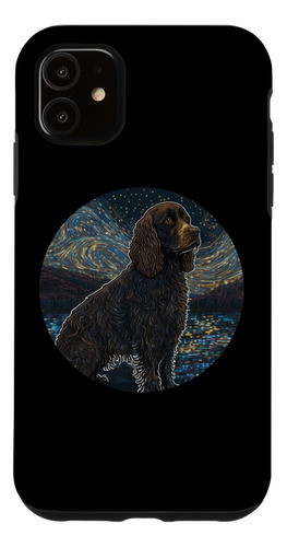 iPhone 11 American Water Spaniel Starry Night Painting Dog M