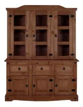 Comprar Alacena Con Cristalero, Modular, Aparador, Madera 6pts 3 Caj