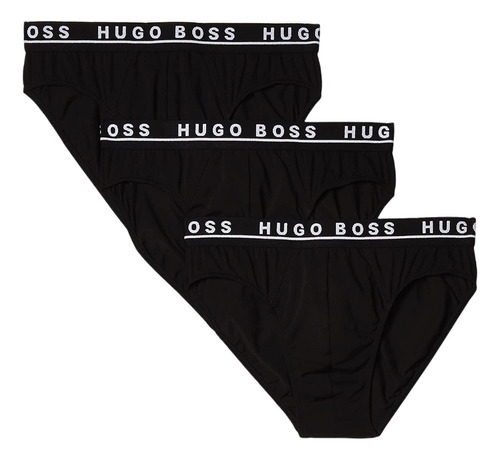 Trusa Hugo Boss Cotton Strech Negro Algodón 3 Pack Original 