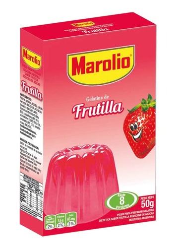 Pack X 24 Unid. Gelatina  Frutilla 50 Gr Marolio Gel Pro