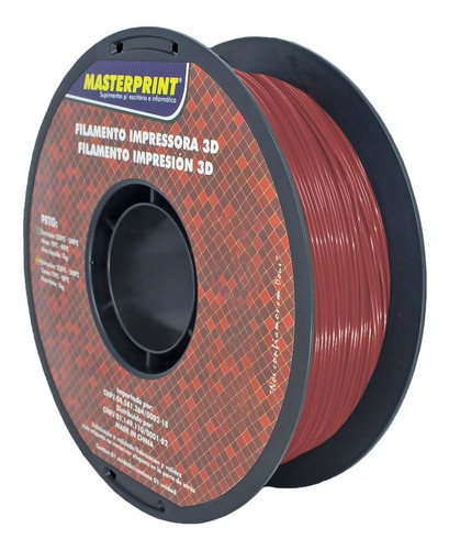 Filamento Impressão 3d Pet-g 1,75mm 1kg Masterprint Vermelho