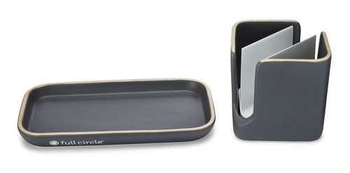 Imagen 2 de 5 de Organizador De Cerámica Sink Caddy Gris Full Circle