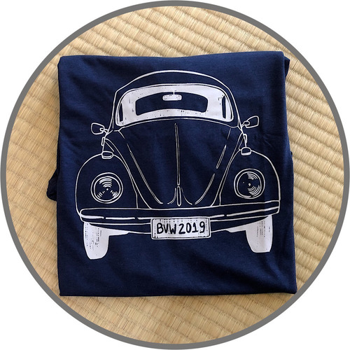Imagem 2 de 6 de Camiseta Viscose De Bambu Azul Marinho Fusca Bamboo World