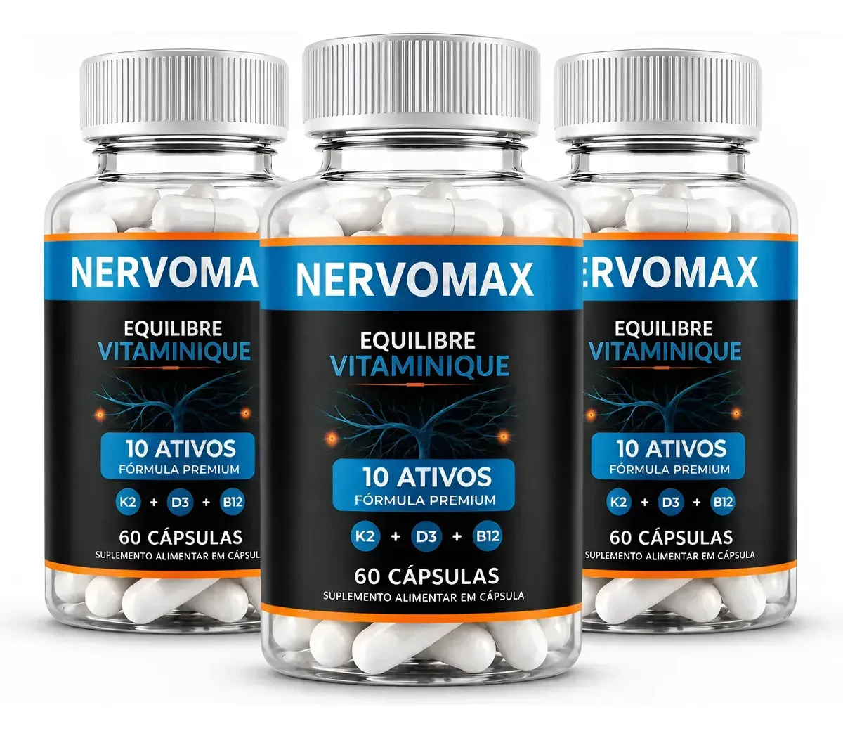Nervomax - 3 Potes - 60 Capsulas Cada Equilibre Vitaminique