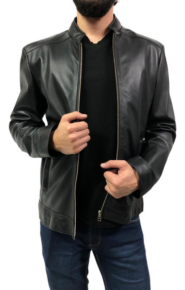 jaqueta de couro natural masculina