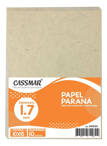 Papel Paraná Para Cartonagem Cassmar 1,7mm 10x15cm 10un