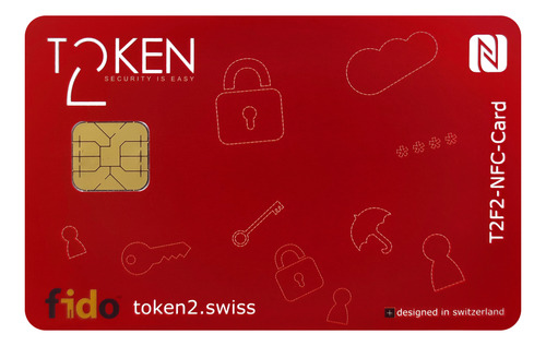 Cartão Chave De Segurança Nfc Fido2 U2f Token2 Smartcard 2fa