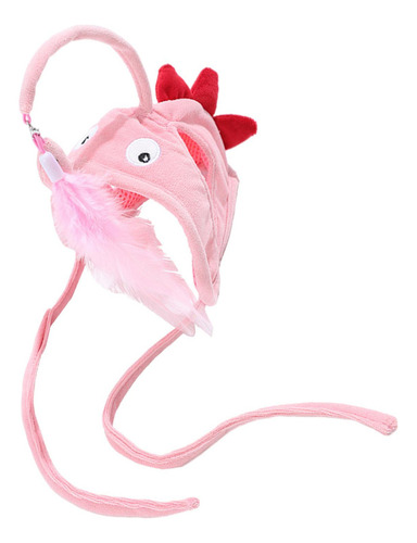 Divertido Juguete De Plumas De Gato Varita Dinosaurio Rosa