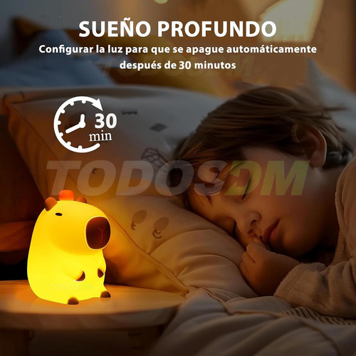 Todosdm Lámpara De Capibara De Silicona 7 Colores Control Táctil Luz Led Recargable Original