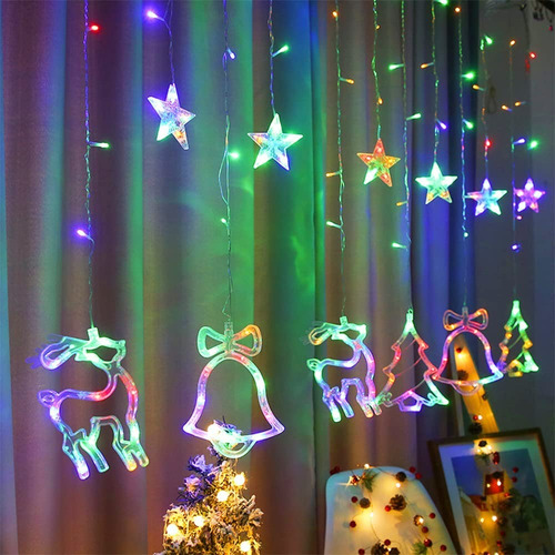 Cadena De Luces Navidad, 138 Led 3.5m, Tira Luces Estrellas Color de las luces Colores