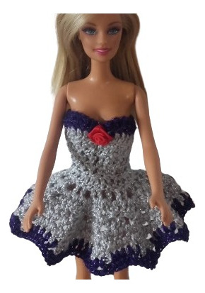 Vestidos Para Barbie Crochet Con Brillo Ropa Para Muñecas