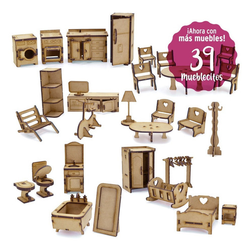 Casita Valija Fibrofacil Casa + 32 Muebles + Tobogan Oferta!