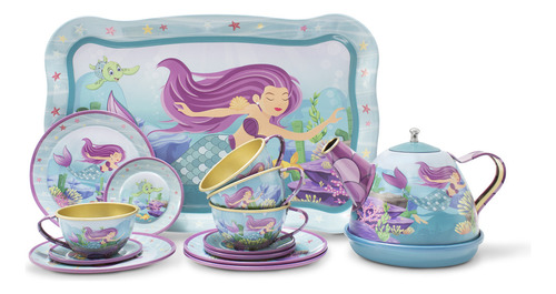 Juguete De Cocina Juego De Té Para Niñas De Aluminio Disney Color Sirenita