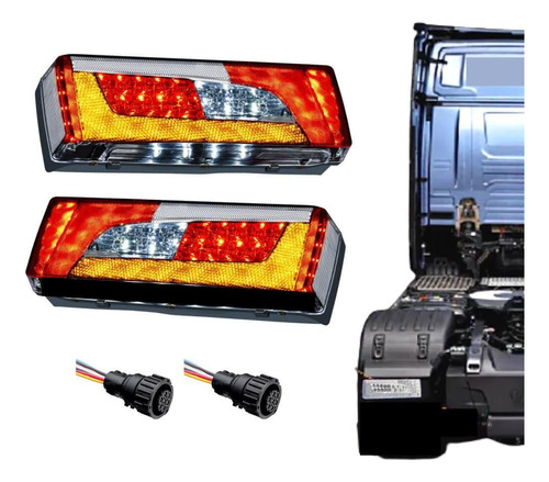 Kit Lanterna Traseira Compatível Scania S5 S6 Led Cristal