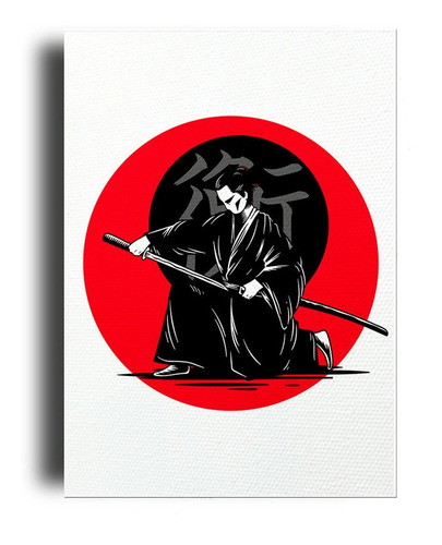 Cuadro Decorativo Canvas 80x120cm Samurai Japon Equilibrio