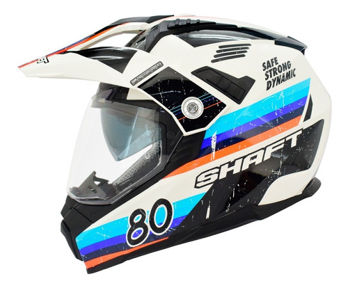 Casco Moto Shaft Mx-380 Multipropósito Norma Ecer Color Retro bl.az Diseño Clásico Tamaño del casco L