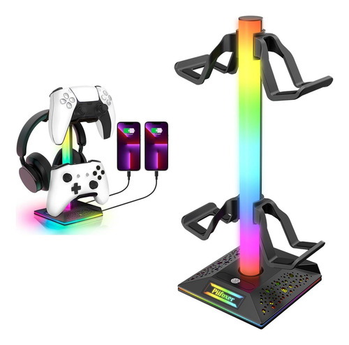 Soporte Para Auriculares Y Controles Con Luces Rgb Practico