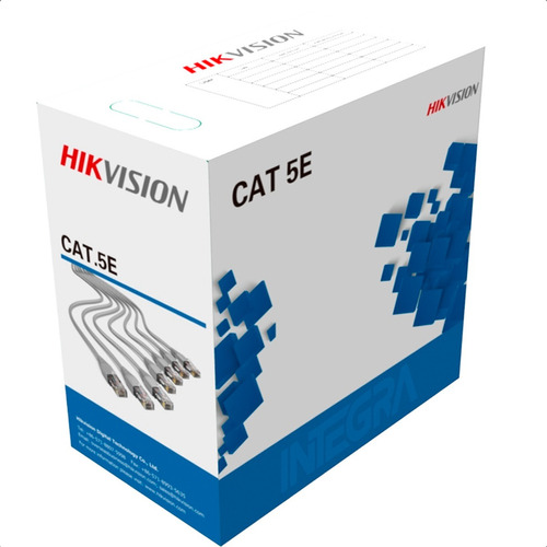 Cable Utp 305m Cat5e Interior 100% Cobre Poe Red Hikvision