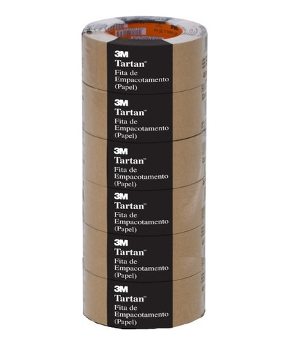Kit 6 Fita Adesiva Papel 3m Tartan 2563 50mm X 100m