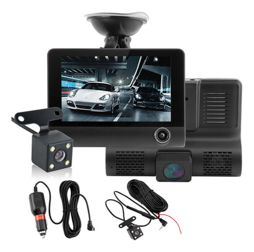 Cámara De Auto Dvr 3 En 1 Frente Interior Reversa Full Hd