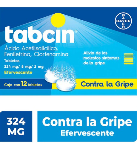 Antigripal Tabcin 324mg, 12 Tabletas Efervescentes