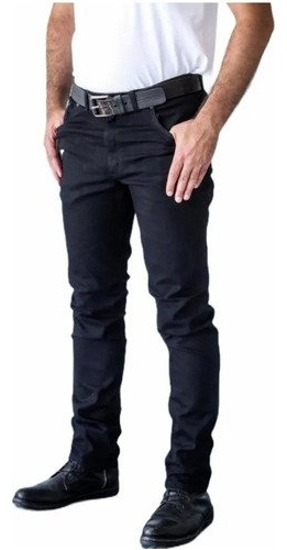 Pantalon De Jeans De Hombre Negro Chupin Elastizado 