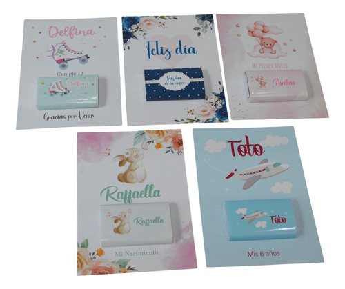 Chocolatin 8 Gr. Personalizado Con Tarjeta X 10