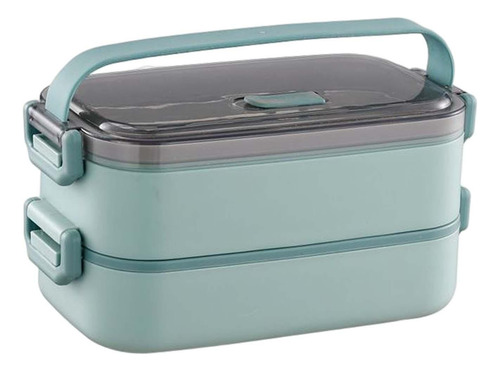 Caja De Almuerzo De Estilo Japonés Contenedor 2 Capas Verde