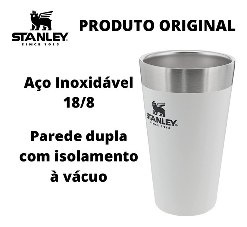 Imagem 4 de 9 de Copo Térmico Stanley Para Cerveja Branco Polar 473ml