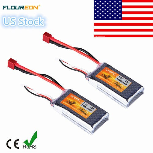 2x1500mah 7.4v 2s Li-polymer Battery Pack (conector T) Para 