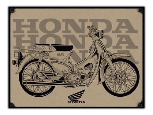 #1101 - Cuadro Vintage - Moto Honda Poster Retro No Chapa