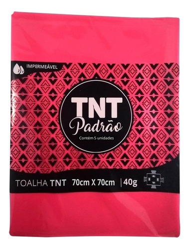 Kit Toalha Tnt Quadrada Festa 70cm X 70cm - 50 Peças Cor Rosa-chiclete Liso