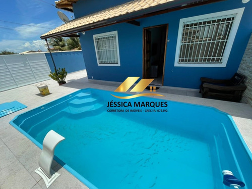 35-5 Casa 2 Quartos, Área Gourmet E Piscina Em Unamar - Cf