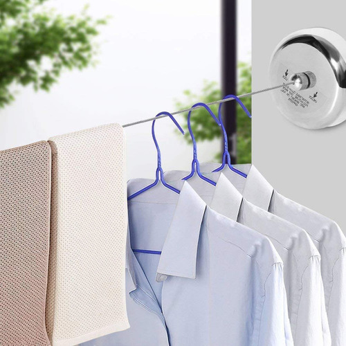 Tendedero Retráctil Punch Para Ropa De Acero Inoxidable