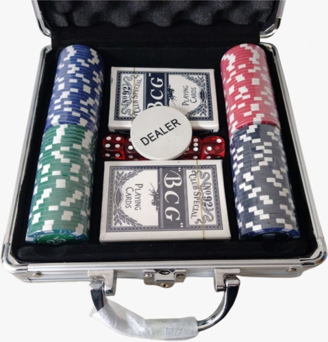 Juego Set Poker Tipo Casino Fichas Cartas Maletín Aluminio