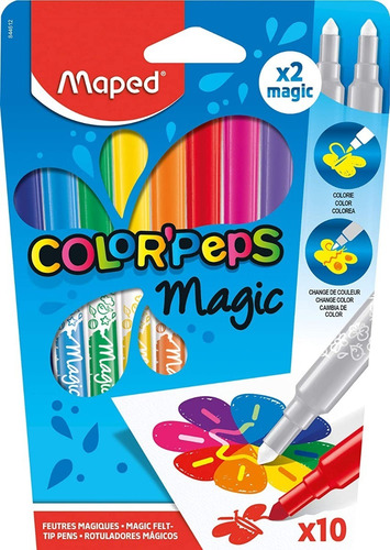 Marcadores Magicos Maped Magic X10 Cambian De Color Educando